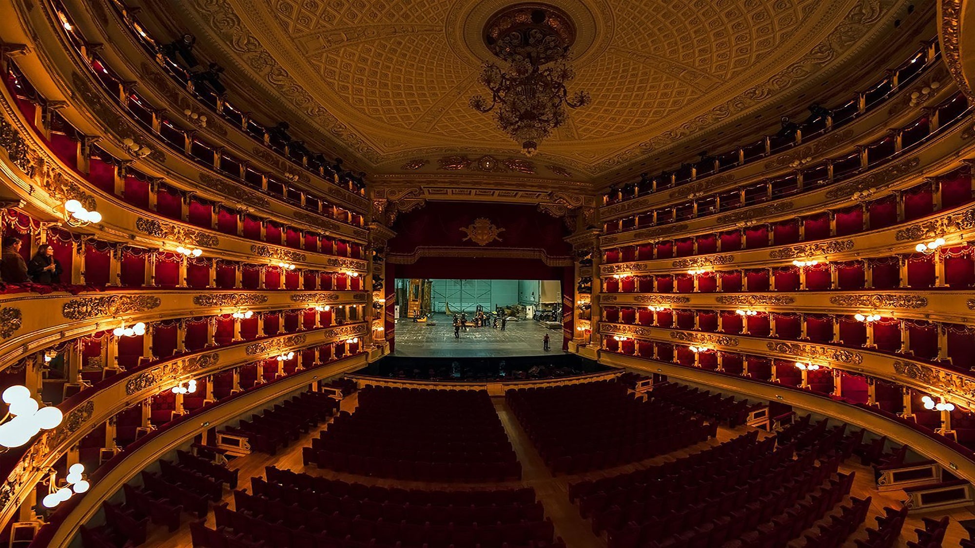 Interior view from La Scala, opera house in Milan, Italy