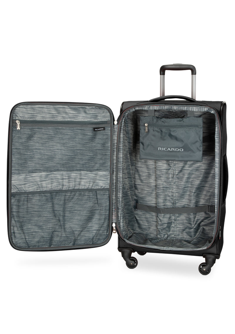 Ricardo Beverly Hills Belvista Bel Vista Softside Expandable Spinner Two-Piece Travel Set, 20" Carry-on & 24" Medium Check-in