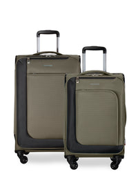 Ricardo Beverly Hills Belvista Bel Vista Softside Expandable Spinner Two-Piece Travel Set, 20" Carry-on & 24" Medium Check-in Olive