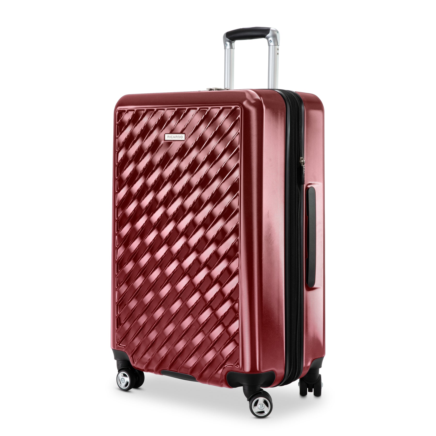 Ricardo Beverly Hills Red Hard Case Luggage Suitcase Wheels Handle  Expandable