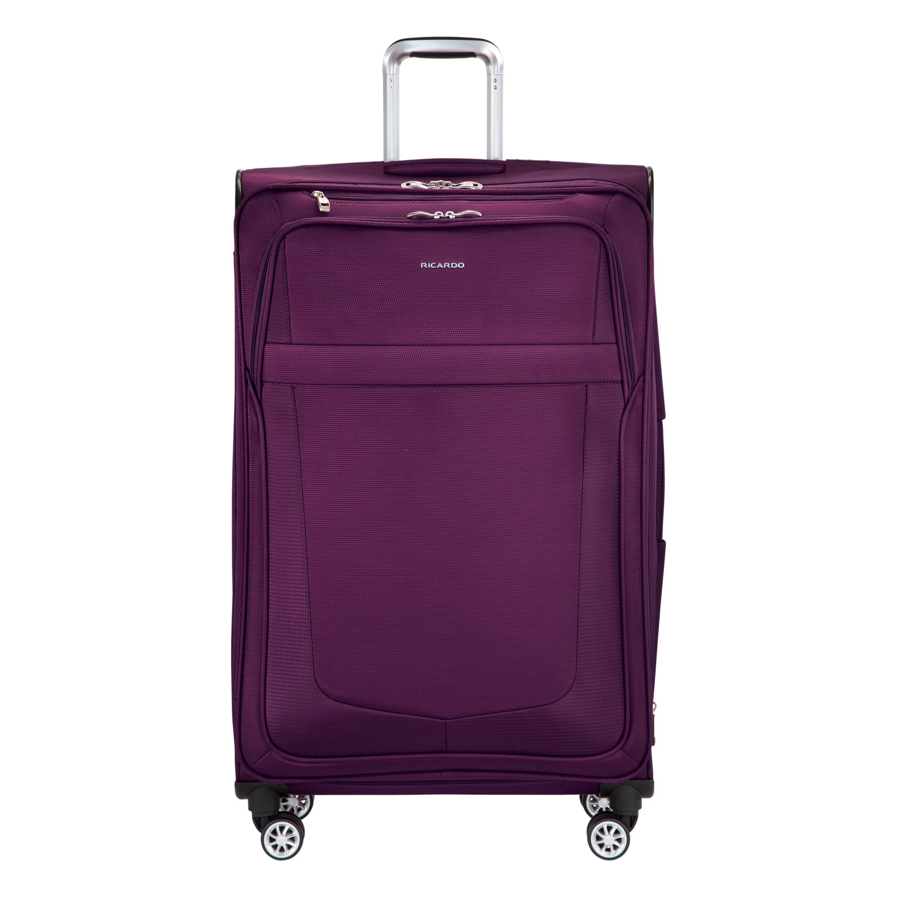 Unisex Purple Solid Soft Sided Large Size Check-In Trolley Bag