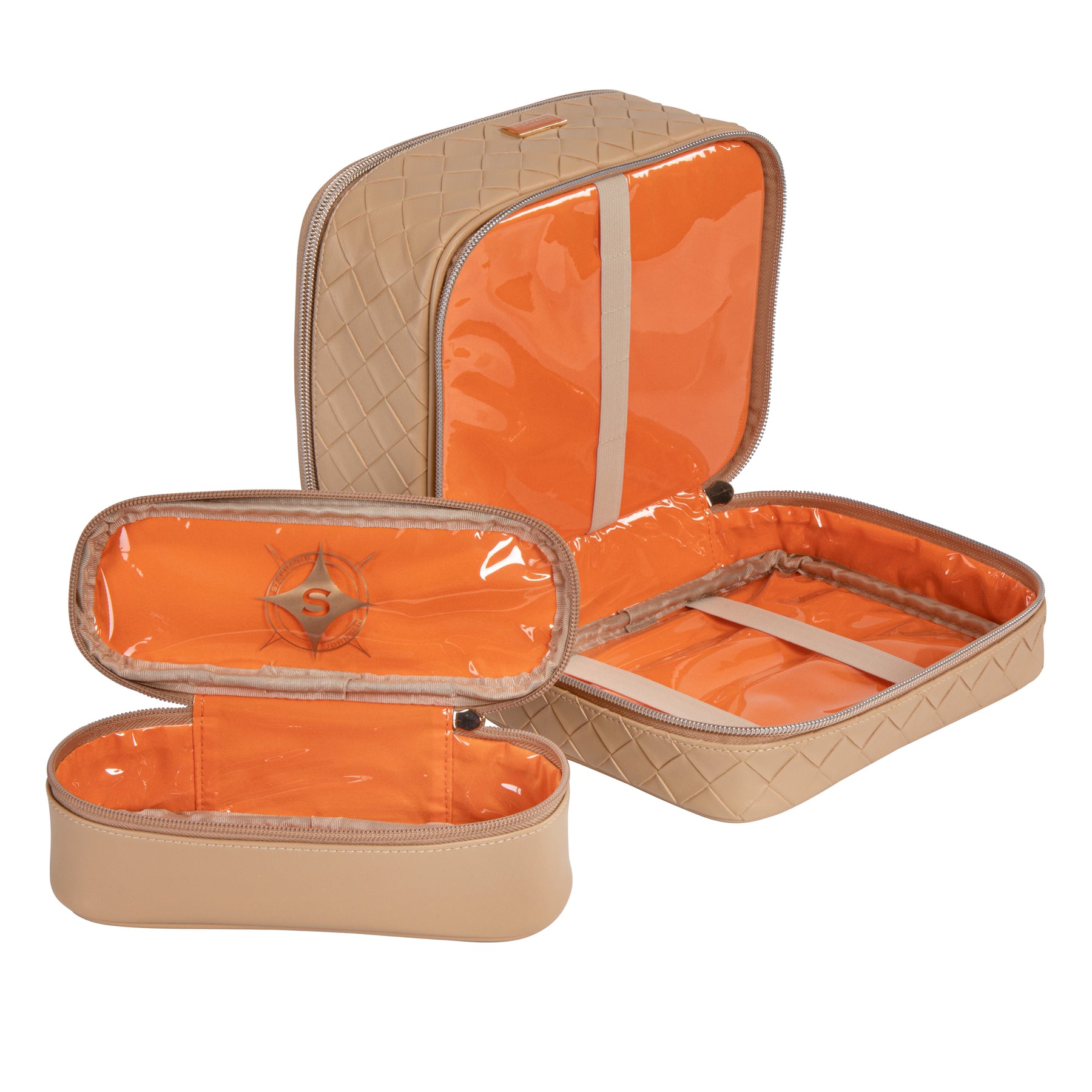 Ricardo Beverly Hills 4-Piece Train Case Makeup Bag Set